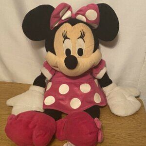Disney/Just Play Minnie Mouse Pink Polka Dot Dress, Bow, Pink Shoes 24" Plush